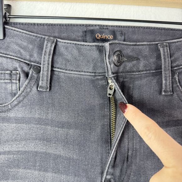 Quince Bella Stretch Wide Leg Jeans Washed Black Women's size 25 - Picture 3 of 7